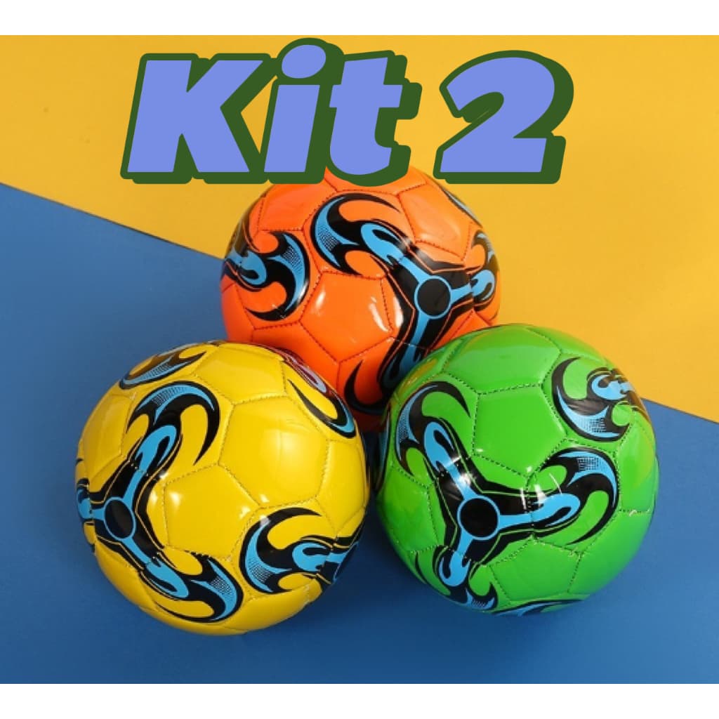 KIT 2 Bola De Futebol Futsal Pequena N°2 Profissional 15cm Cores Aleatórias