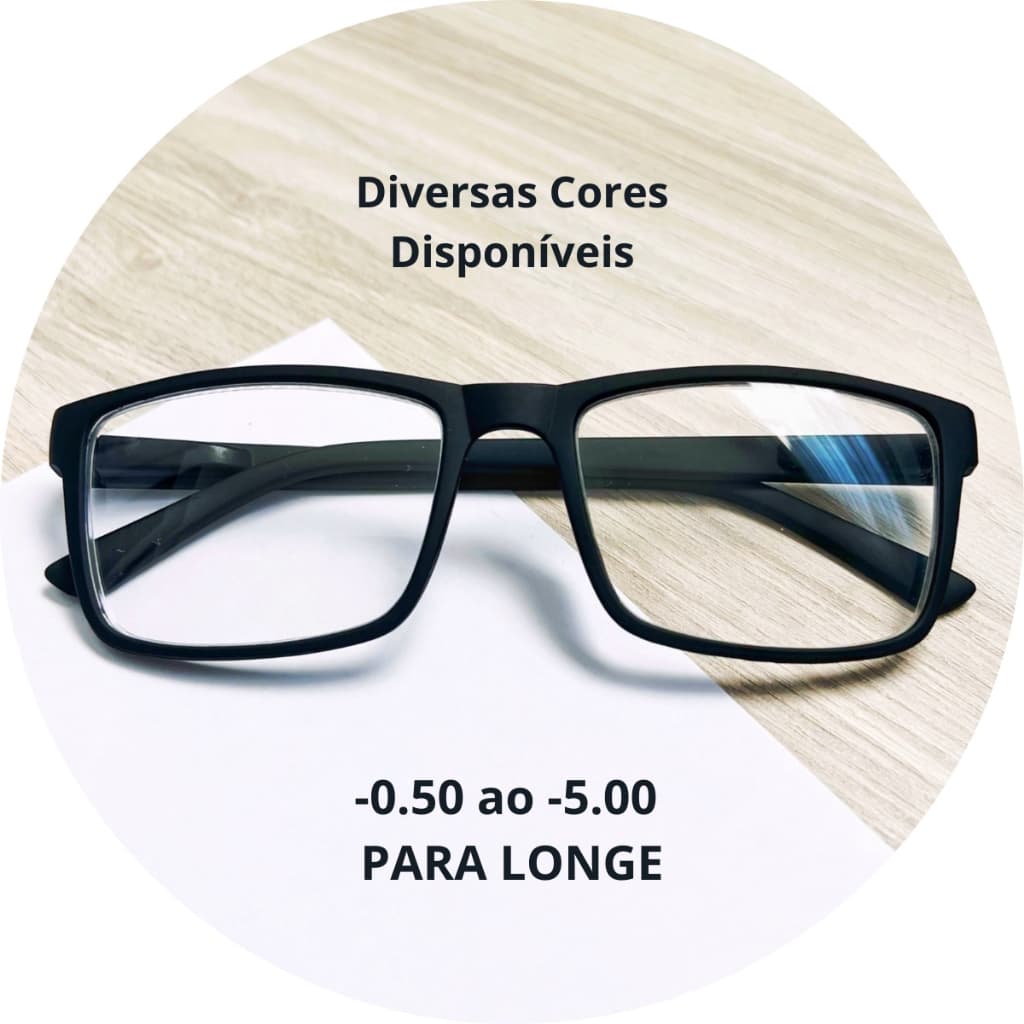 Óculos Miopia Com Grau Negativo Para Longe Emborrachado Lentes Prontas Masculino Feminino