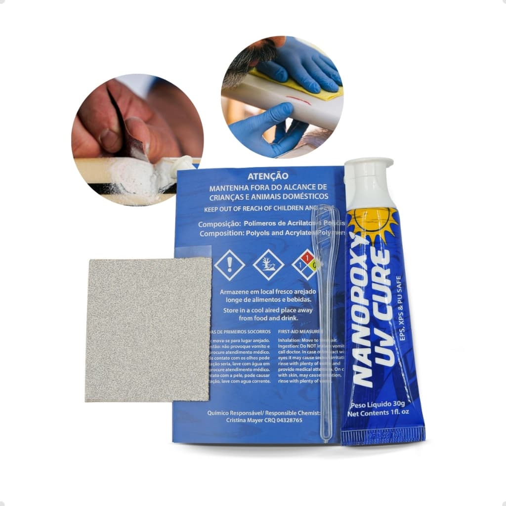 Kit Cola Resina Reparo Conserto Passador Vara De Pesca Fibra / Pranchas de Surf