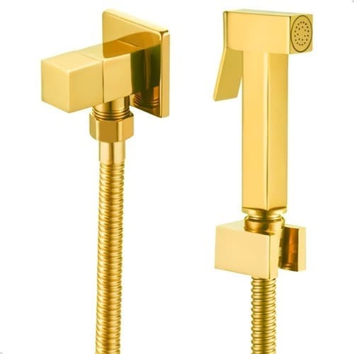 Ducha Higiênica Quadrada Metal Inox Chuveirinho Intima Banheiro Luxo