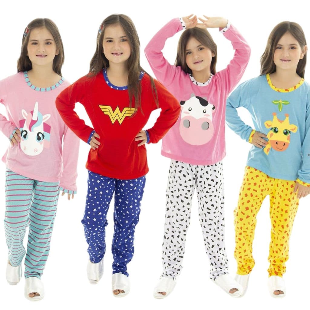 Pijama Infantil Longo Feminino Personagem LN015