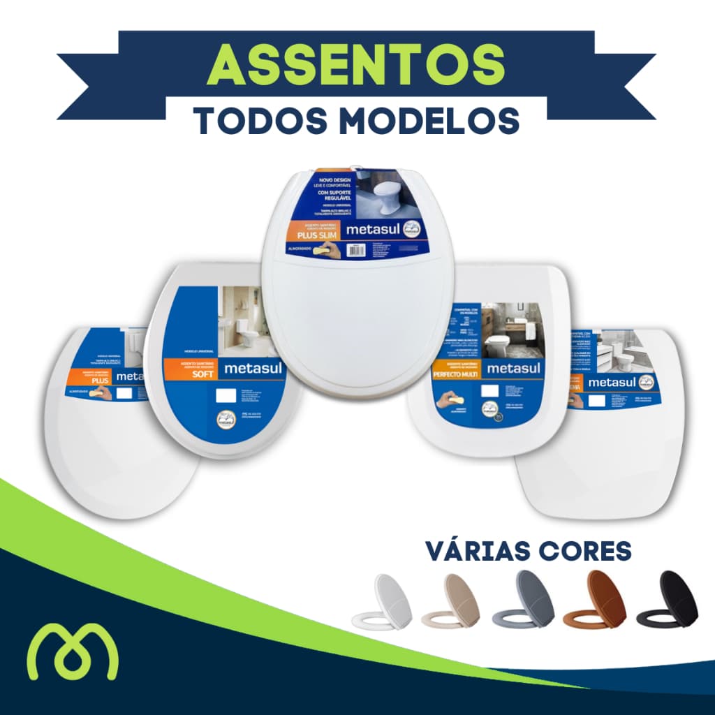 Tampa de Vaso Sanitário Almofadada Diversos Modelos  6LPF 1.6GPF Assento Confortável Oval Quad Thema