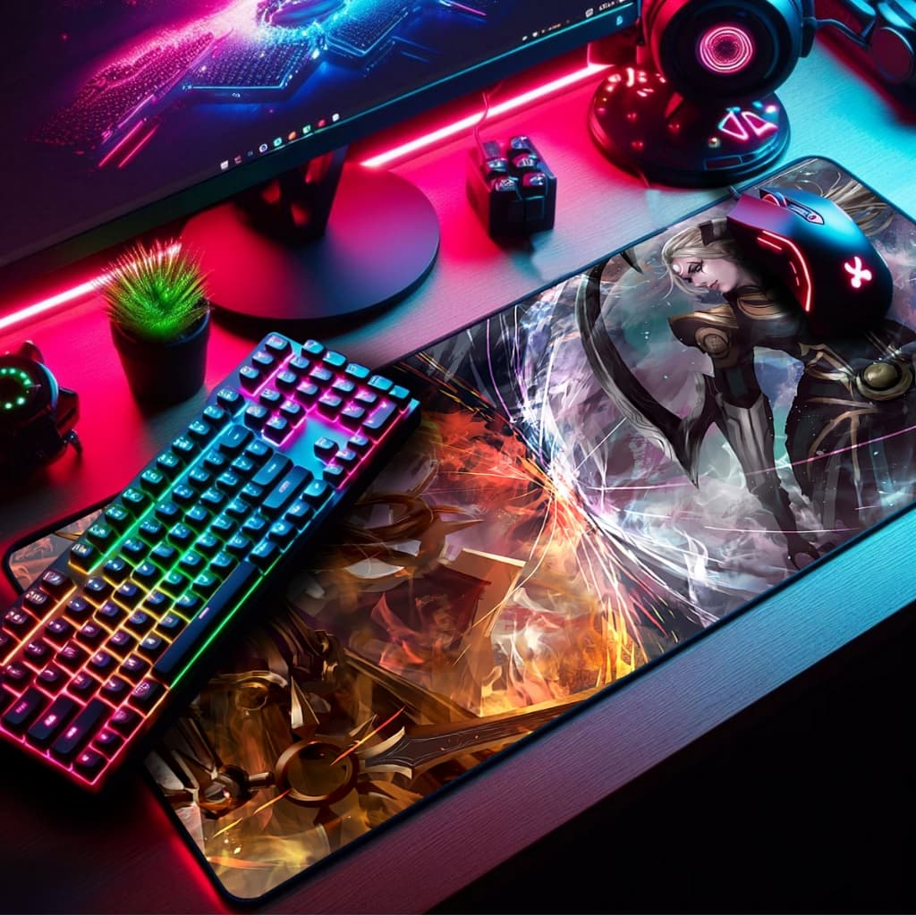 Mouse Pad Gamer Premium Extra Grande 120x60cm Borda Costurada Diversos Animes e Games