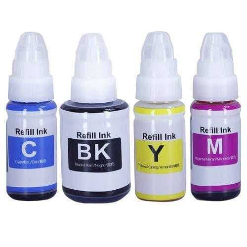 KIT TINTA 4 CORES Para CANON GL190 / G1100/G2010/G3100/G3110/G3111/G3102/G4100/G4102/G4110/G4111.