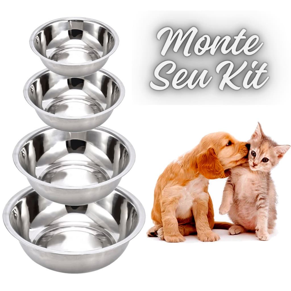 Vasilha Comedouro pote tigela inox para cães e gatos pet cachorro