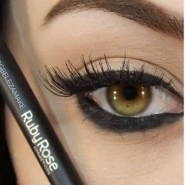 Lápis para Olhos Delineador à Prova D'água - Carbon Black / Preto - Ruby Rose (HB050