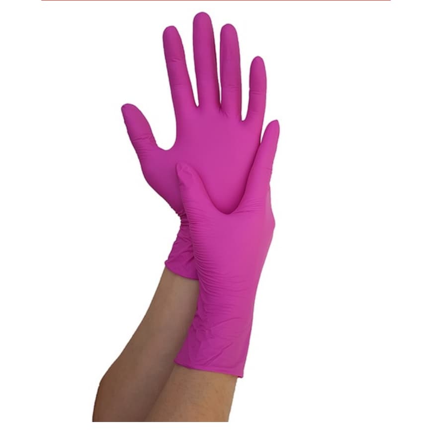 Luva Descartável Nitrílica Rosa Pink  - Supermax