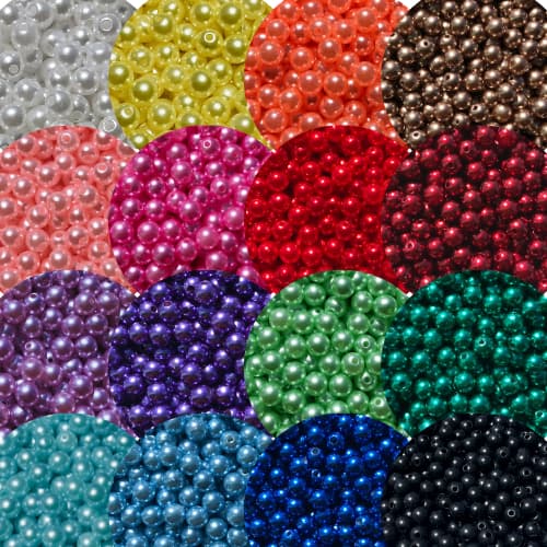 Até 300 Peças Pérola 06MM Inteira Furo Pulseira Amizade Miçanga 6mm