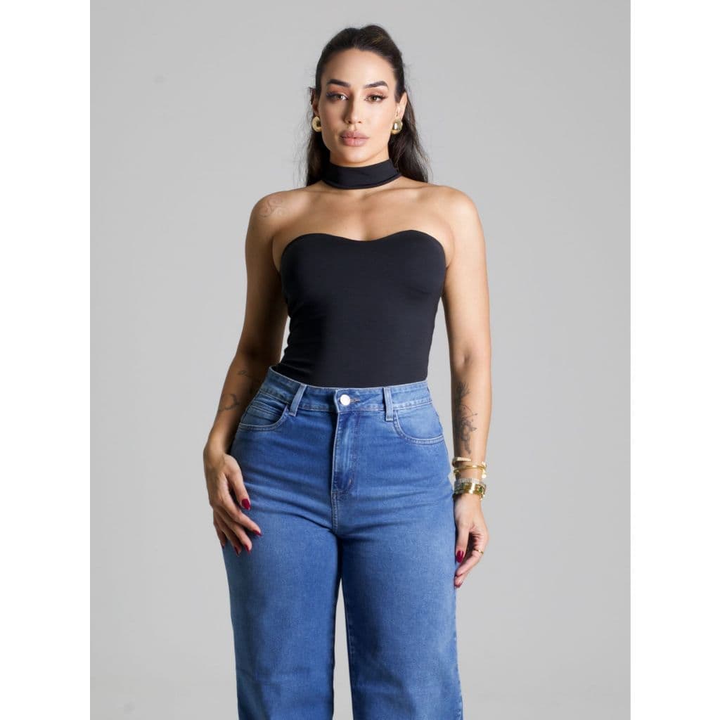 Body Bori Feminino Regata Tomara que Caia Ombro Gola Suspensa Suplex com Bojo