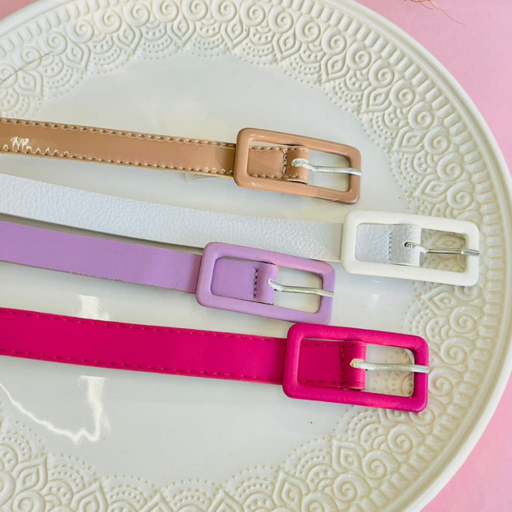 Cinto infantil / Cinto Infantil Quadrado C / Cinto Branco, Roxo, Lilás, Off White, Preto, Pink