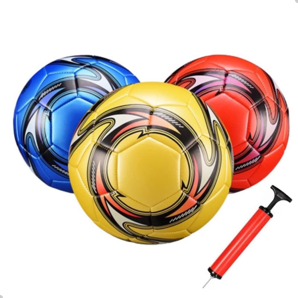 Bola de Futebol PVC com Bomba de Encher Tamanho 5 Oficial Campo DuteToys + bomba