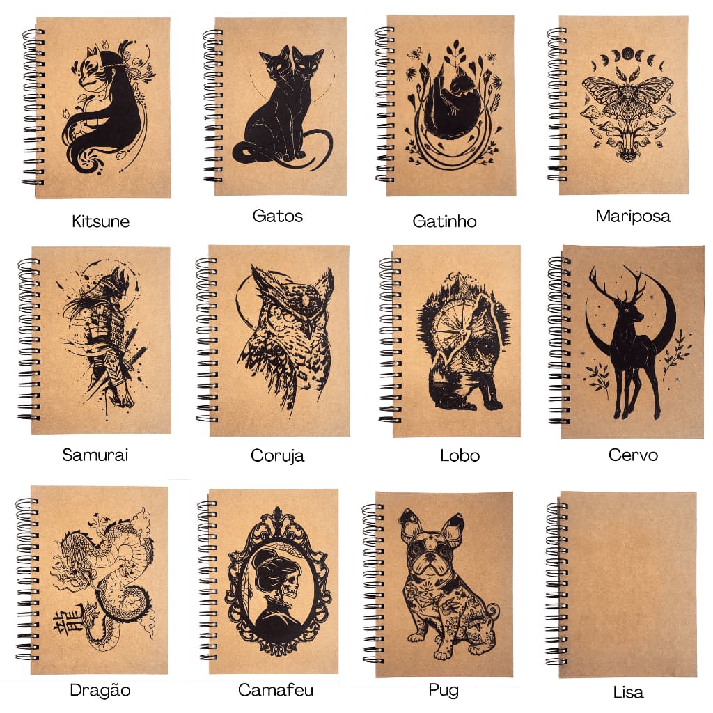 Caderno Smart Sketchbook Desenho Aquarela A5 21x15cm 90g, 120g, 240g Folhas destacáveis Capa Kraft Flexível