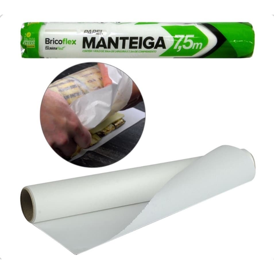 Rolo Papel Manteiga Bricoflex 30cm X 7,5m
