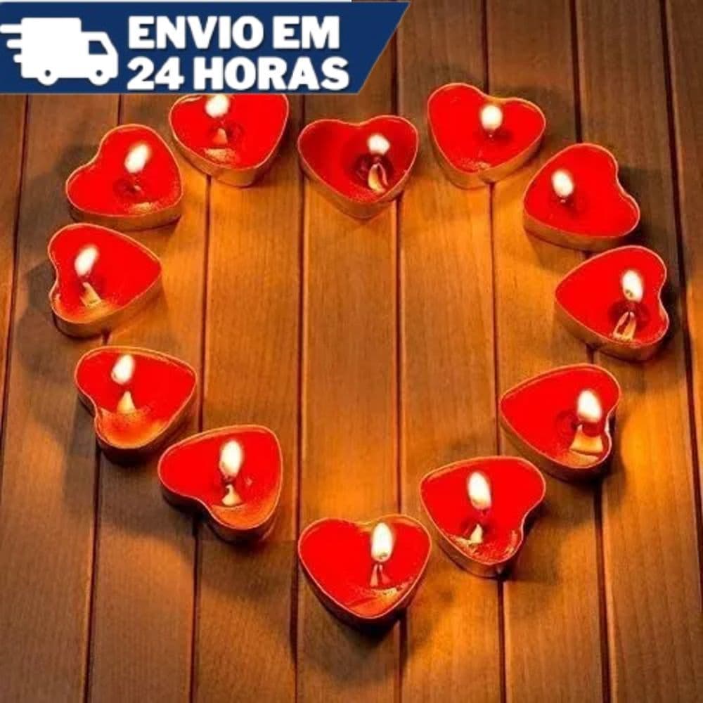 50 Velas Rechaud Coração Flutuante Decorativa Kit com 10 a 50 Vela Namorados Decoração Casamento