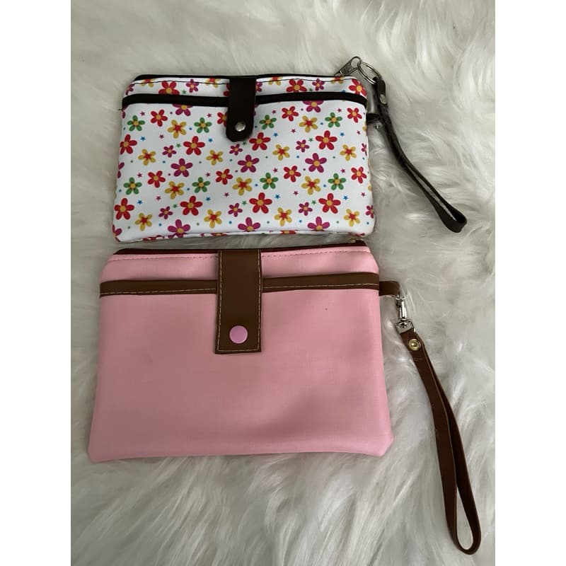 Bolsinha de mao com alcinha Carteira Tecido Porta Celular Cartões Documentos