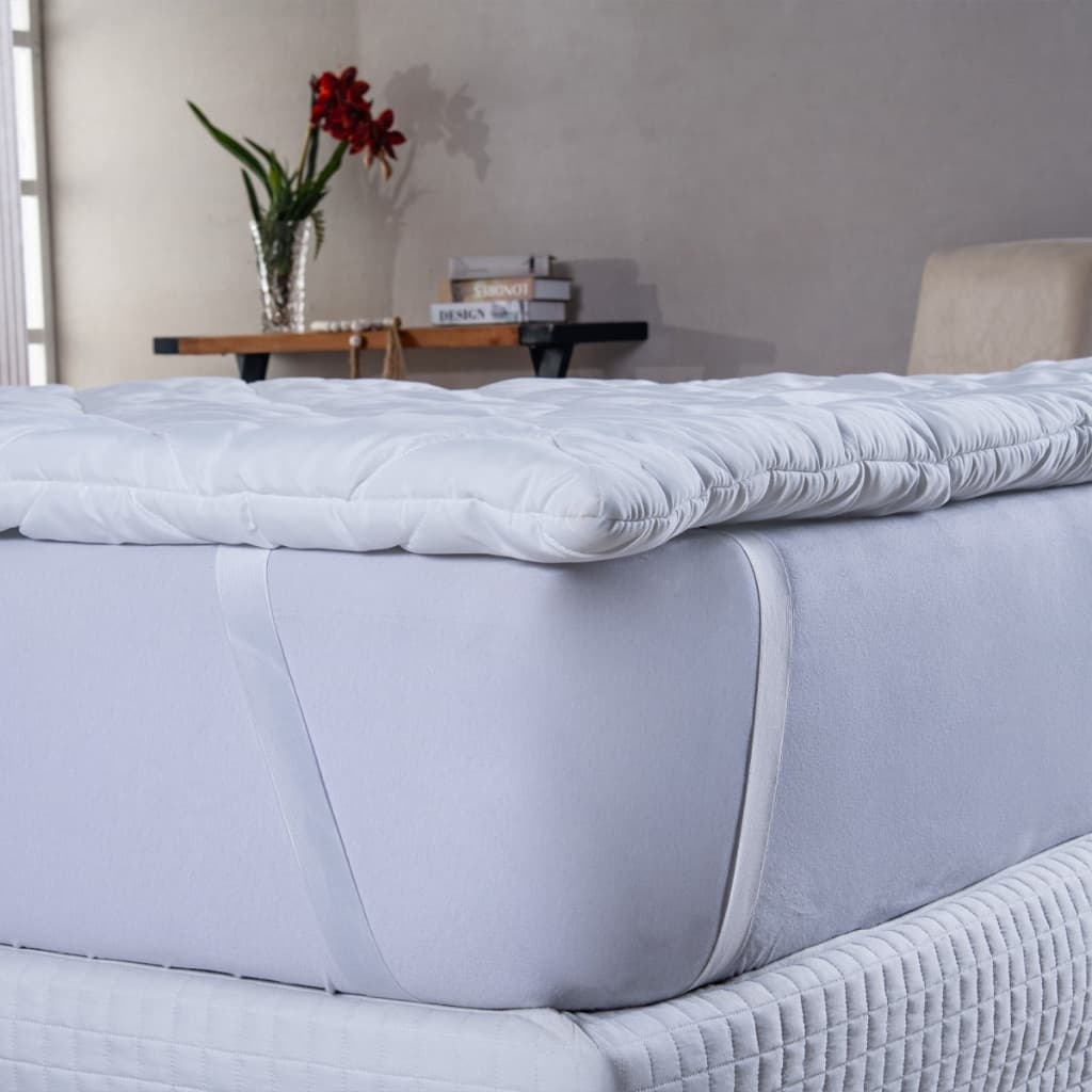 Protetor de colchão pillow top casal padrão micro percal 400 fios com elástico nas pontas