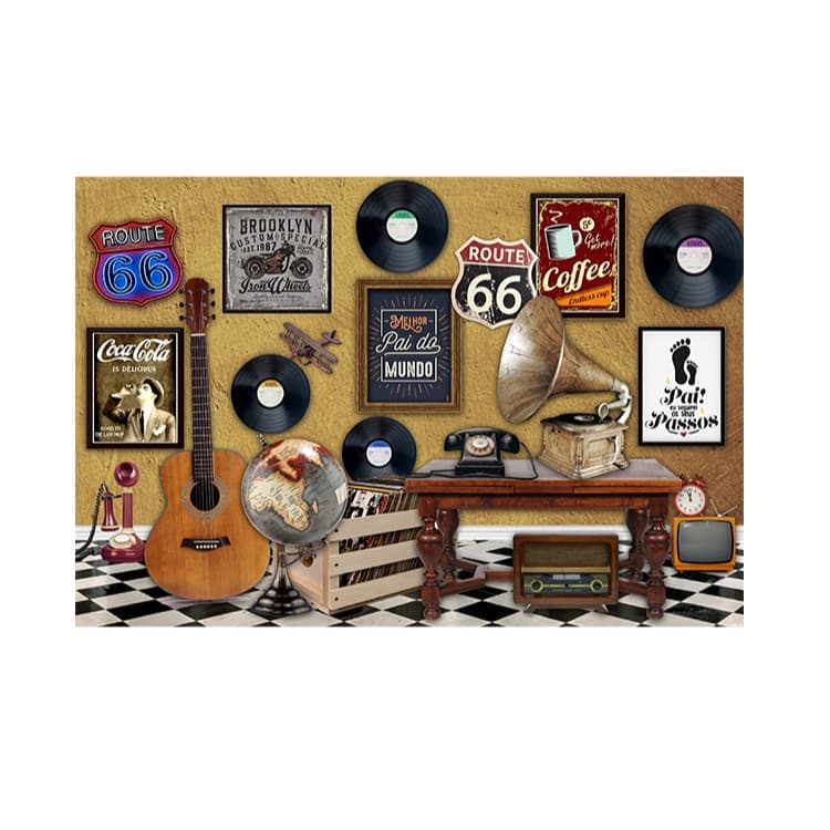 Fundo Fotográfico Tecido Sublimado 3D Anos 60 a 90 2,20x1,50 Horizontal