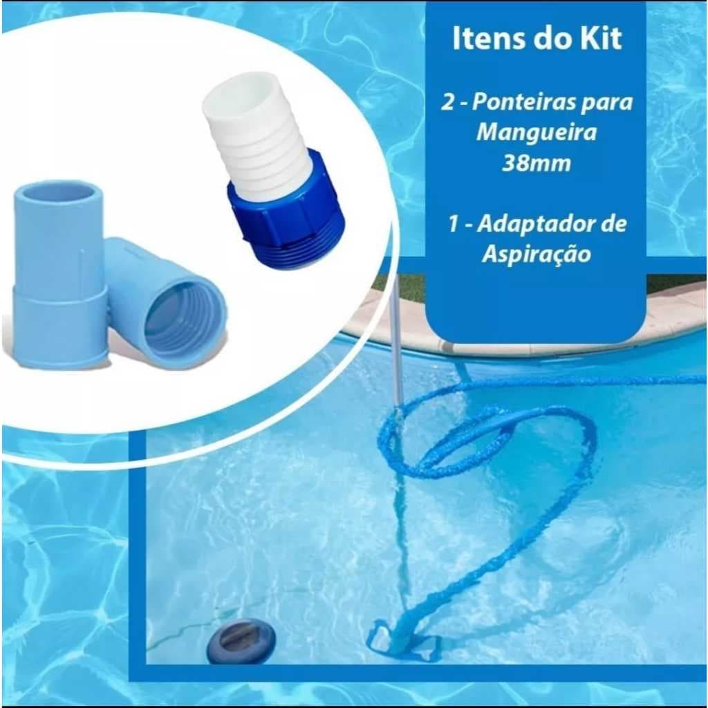Kit Com 2 Ponteiras + Adaptador Para Mangueira De Piscina