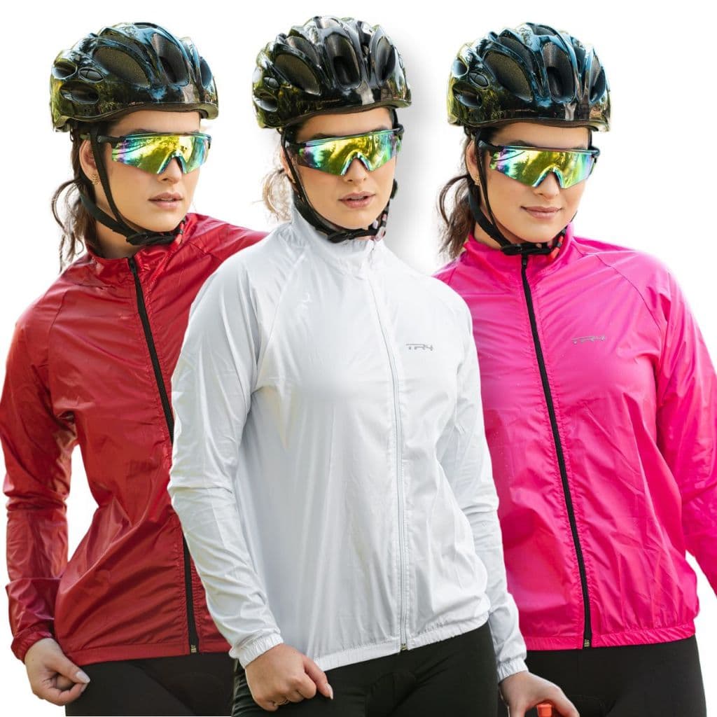 Jaqueta Corta Vento Feminina Ciclista Impermeável à Prova d'água Várias Cores Motociclista Mtb