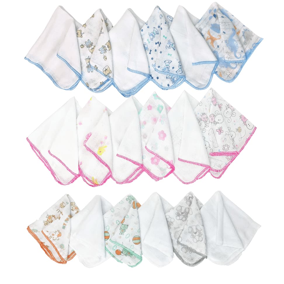 KIT 6 UND PANINHO DE BOCA BEBÊ 100% ALGODÃO 30x30cm PREMIUM 100% ALGODÃO BABETE RECÉM NASCIDO
