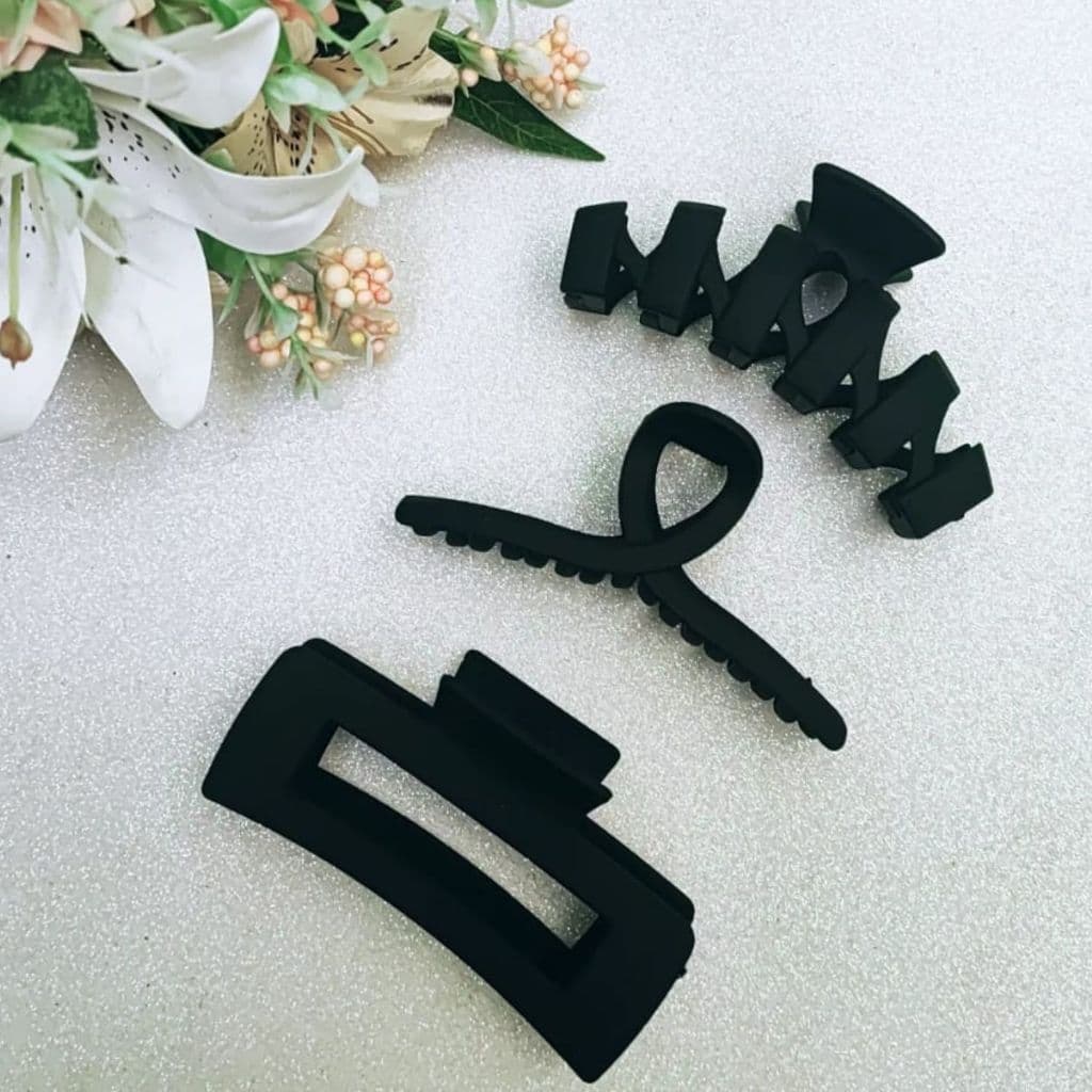 Kit com 3 presilhas grande prendedor de cabelo piranha grampo blogueira