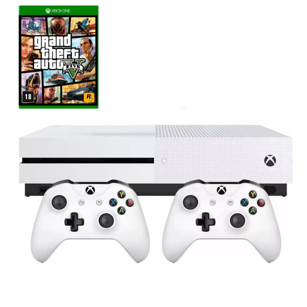 Video Game Xbox One S 500GB + 2 Controle 1 jogo Semi novo