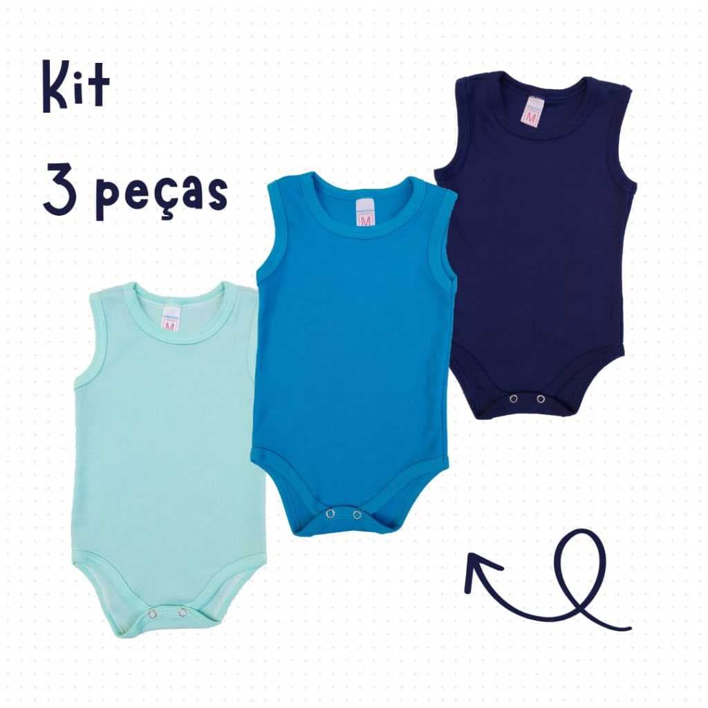 Kit 3 Bodys REGATAS (Kits com cores selecionaveis na variação) Suedine 100% Algodão (NOVOS)