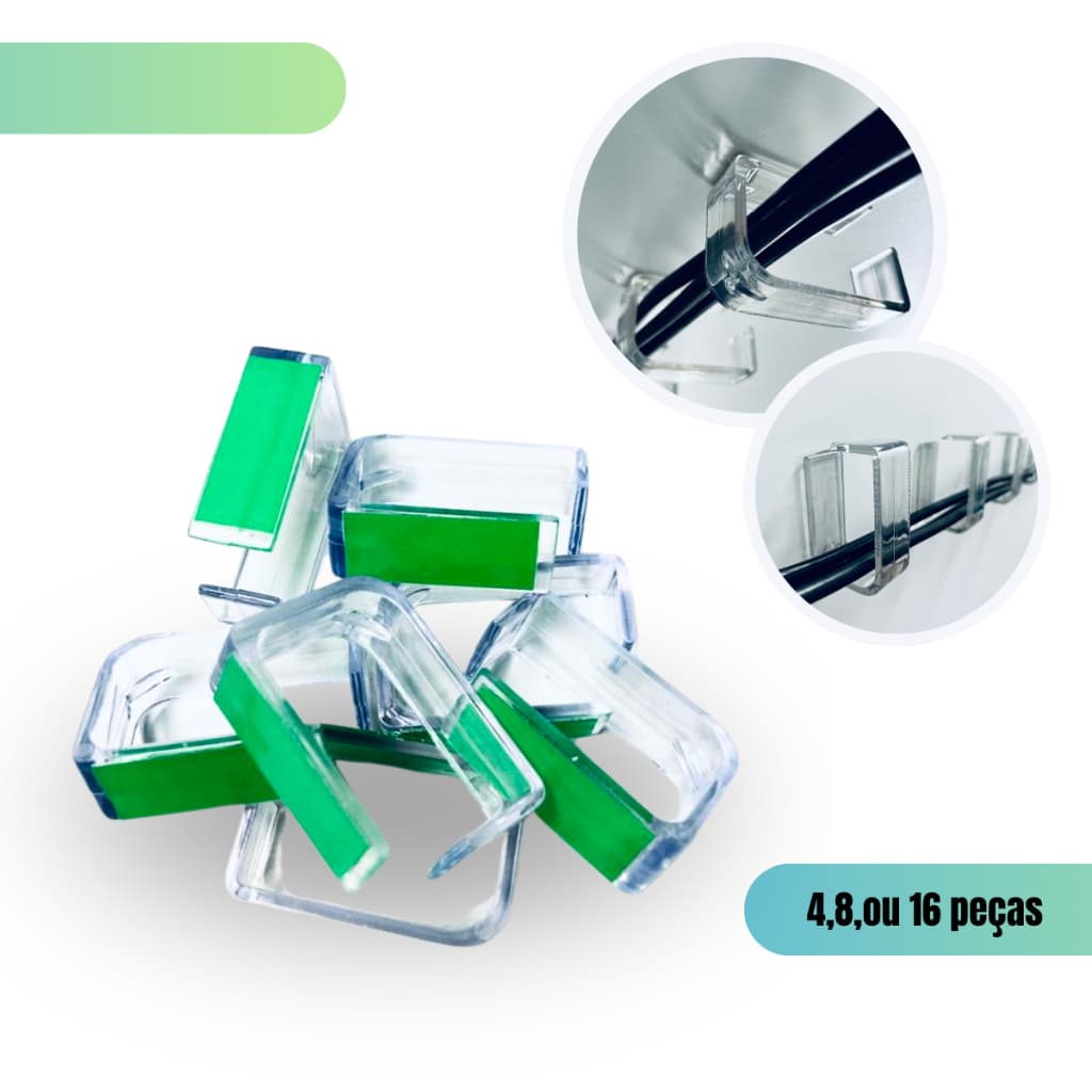 Kit Organizador De Cabos e fios para esconder fios de Mesa  setup gamer fixa fácil sem pregos