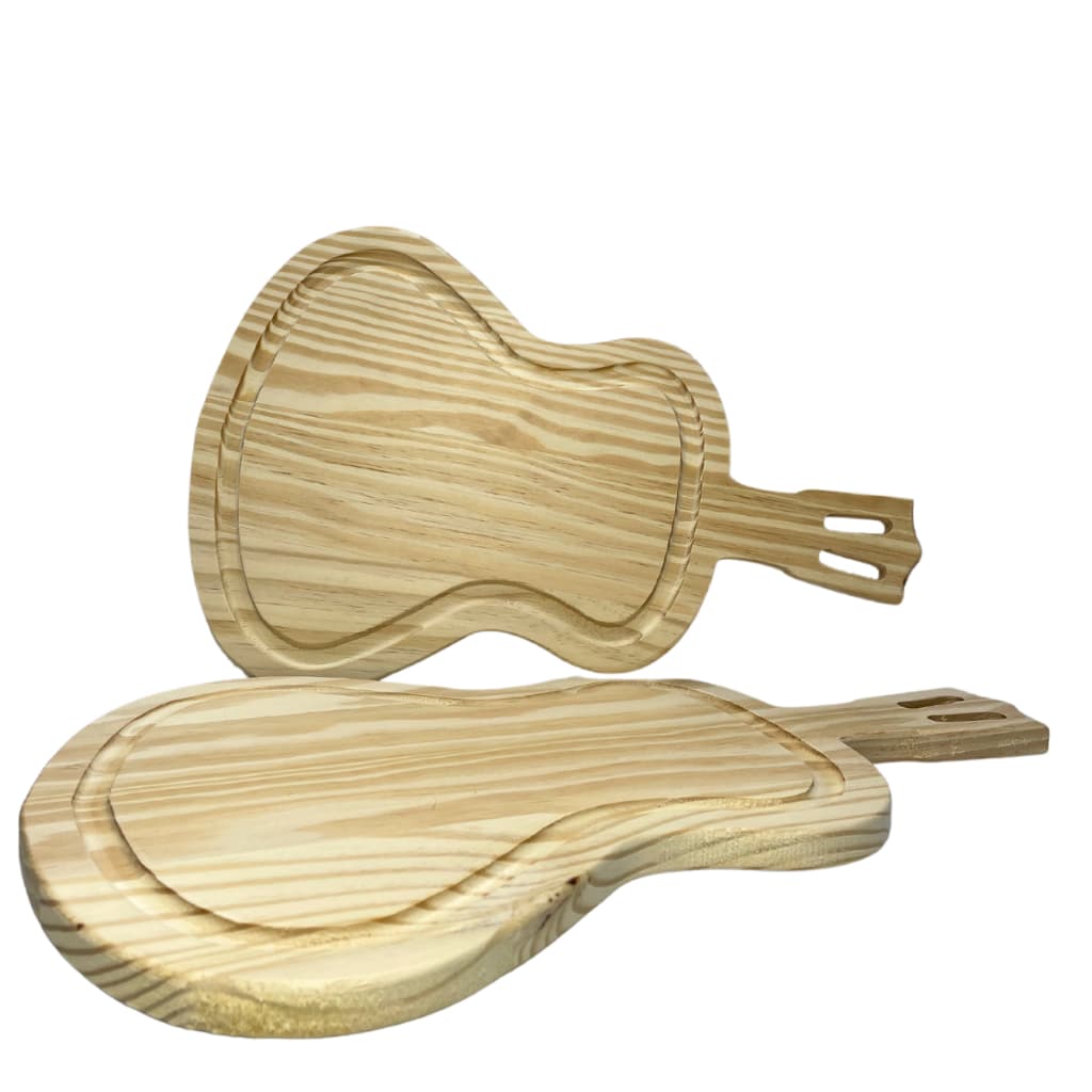 Tábua Viola Churrasco em Madeira Pinus Utensilio de Cozinha Ideal para Legumes Carnes e Frios