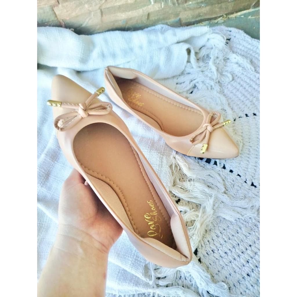 Sapatilha Feminino Bico Verniz Laço Maitê Love Shoes 34 Ao 40