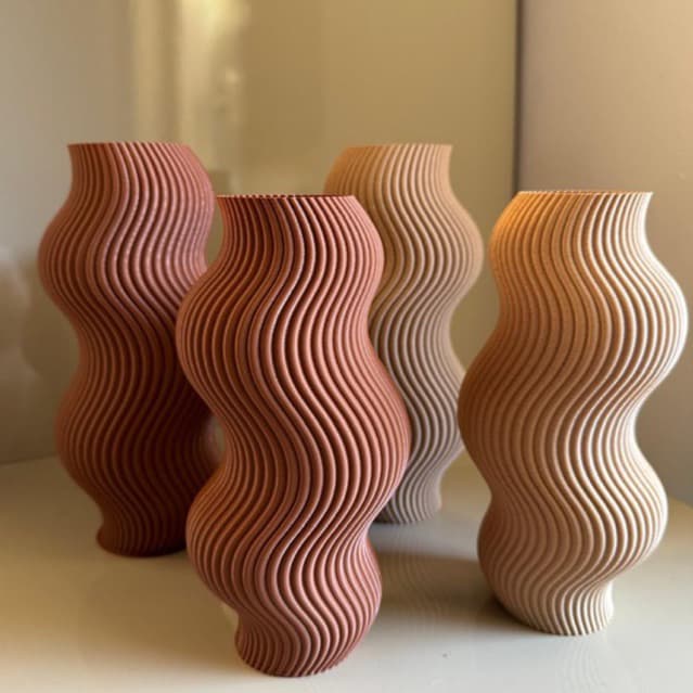 Kit 2 Vaso Decorativo Estilo Ondulado - Charme Contemporâneo para Ambientes Modernos