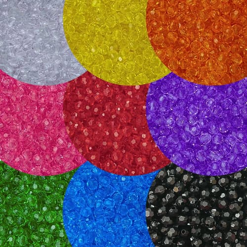 Até 500 pçs Bola Sextavada Passante 06mm Acrílico Pulseira Chinelo Terço 6mm Miçanga