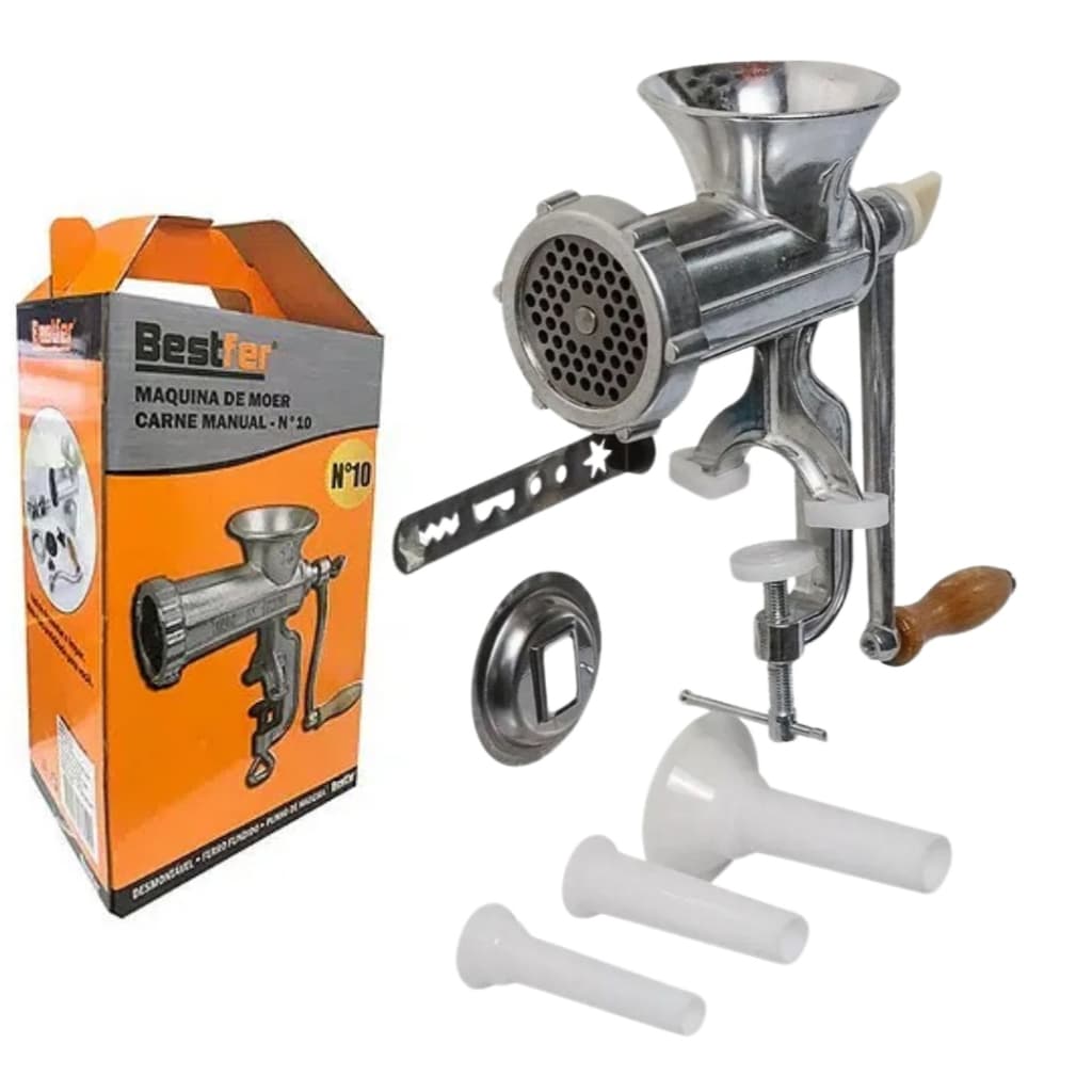 Maquina de Moer Carne Manual Moedor de Linguiça Biscoito Manivela Bestfer BFH1508