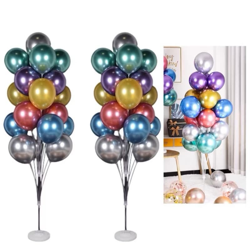 2 Und Suporte Porta Balão de Chão 1,68CM 19 Pontos de Balões para Decoração