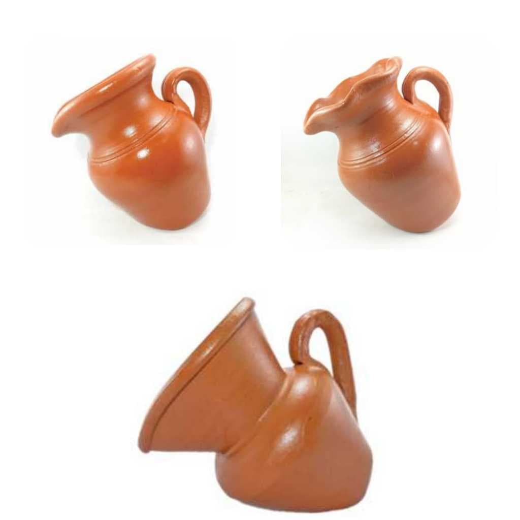 Jarro vaso de barro com alça 21cm para plantas, flor, jardim, decoração