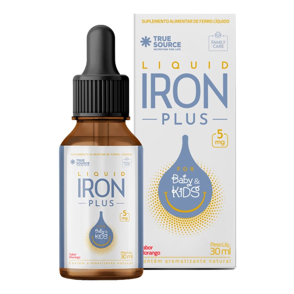 Liquid Iron Plus For Baby e Kids 30ml True Source Suplemento de Ferro Bebês e Crianças Family Care