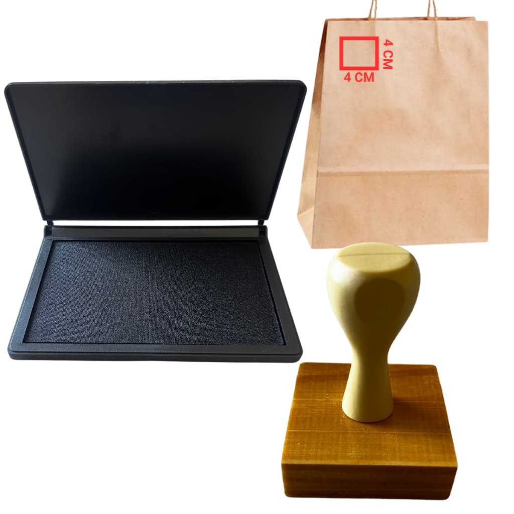 Carimbo Personalizado de Madeira 04X04 + Almofada (kit)