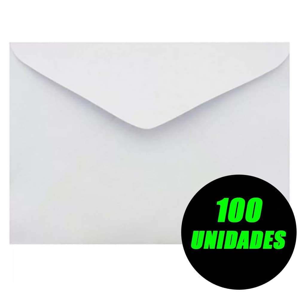 Envelope Carta Branco Liso 10x15 Cm 100 Und Correio