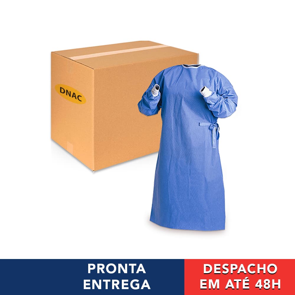 Capote Cirúrgico Descartável ESTÉRIL Avental Descartável Azul 10 Unidades - Descarpack