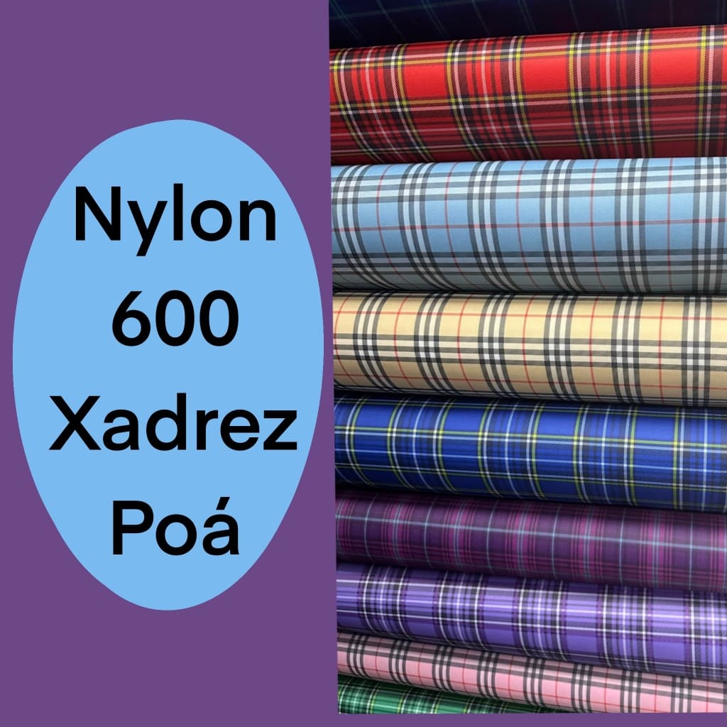 Tecido Nylon 600 xadrez ou poa/bolinha - 50cm X 150cm - varias estampas - para bolsas e mochilas