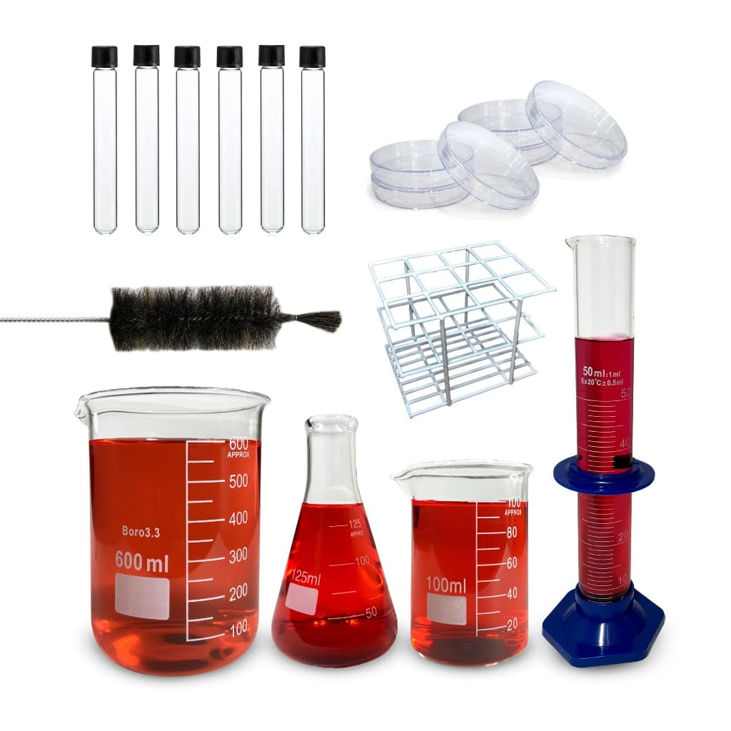 Kit Vidrarias Laboratório Escolar Básico Biologia Química