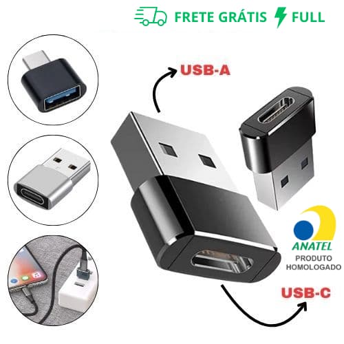 ADAPTADOR TIPO C (FÊMEA) PARA USB-A 2.0 (MACHO) / CARREGAMENTO E TRANSMISSÃO DE DADOS A-60U