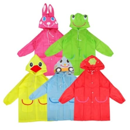 capa de chuva infantil com desenhos fofos [ com capuz; impermeável ] - C&S BAZAR -
