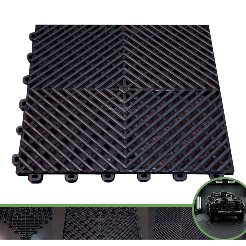 Kit 80 Piso Modular Automotivo 7m²  PRETO 30x30 - Direct Borrachas