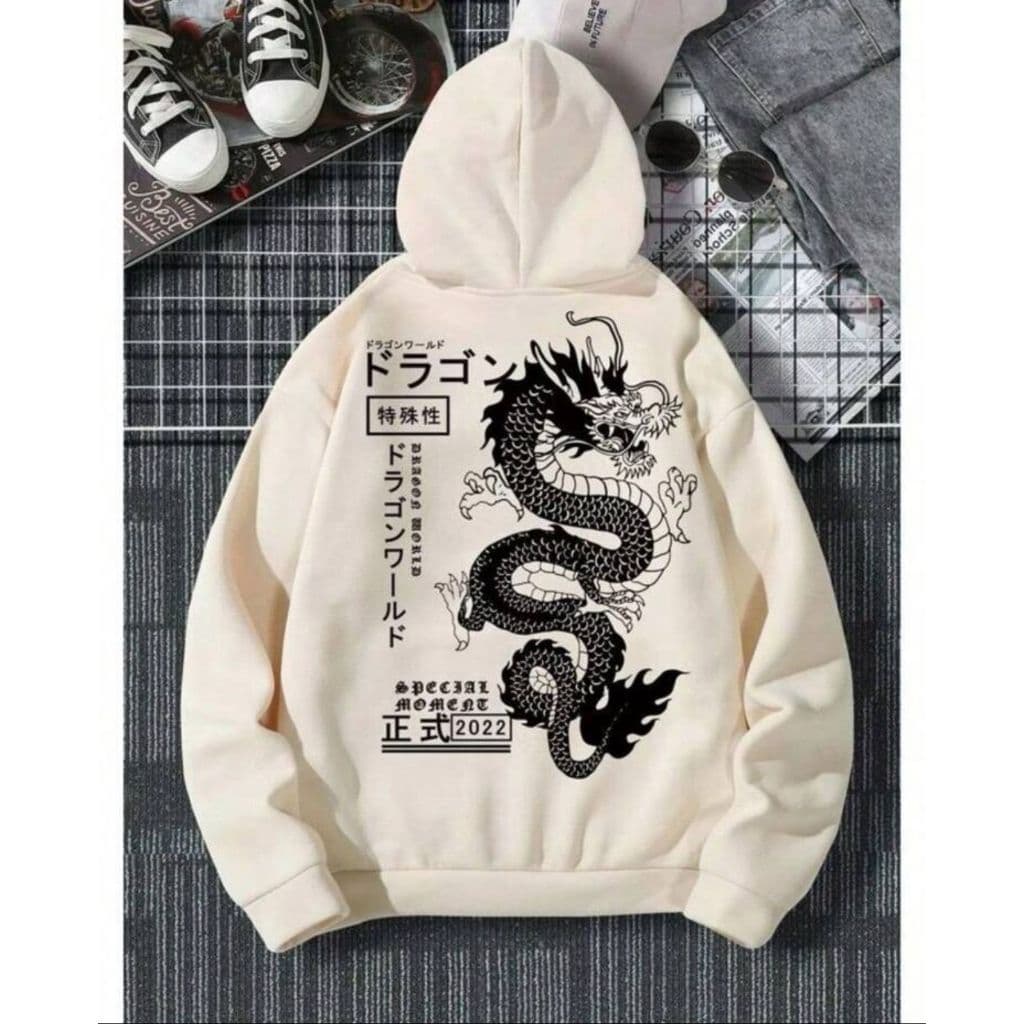 Moletom Canguru Dragão Chinês Com Capuz Bolso Casaco Feminino Masculino Flanelado Unissex Inverno Frio Blusa