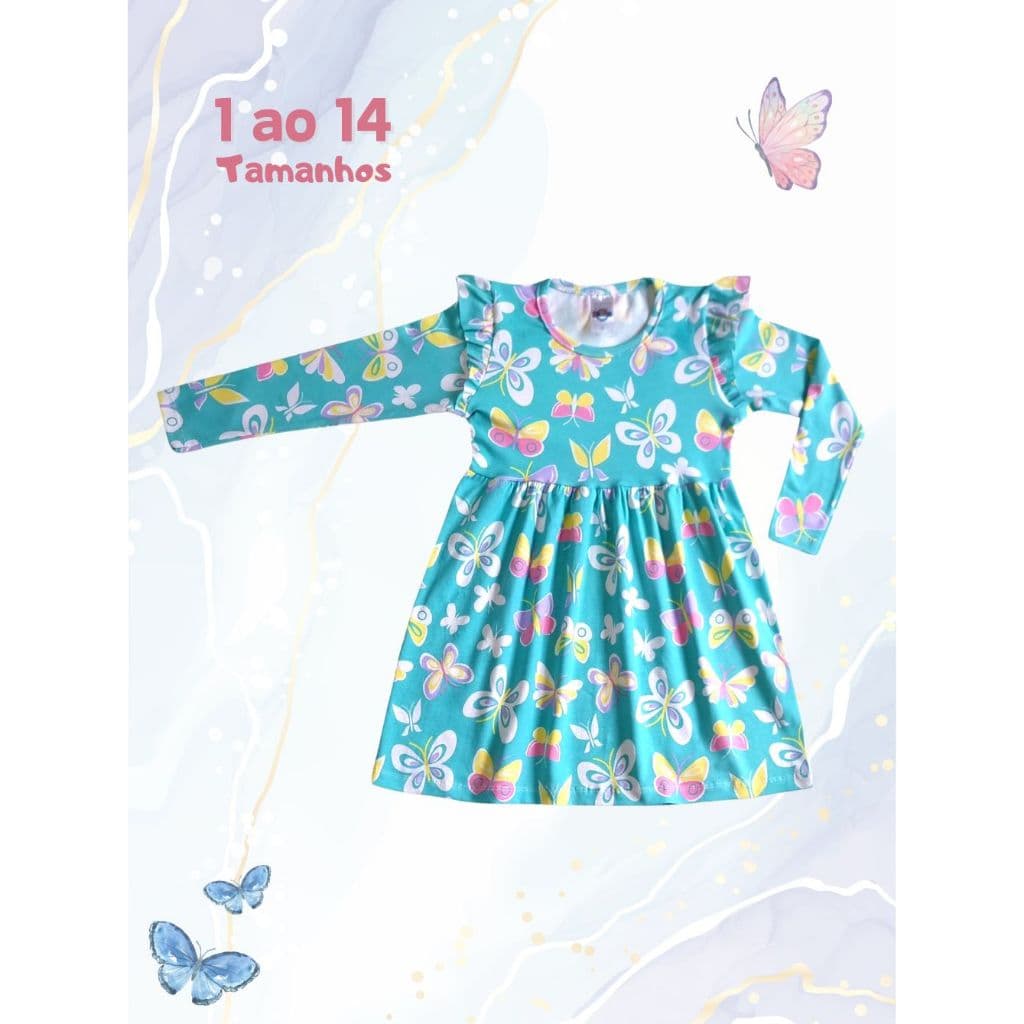 Vestido Infantil Princesa MEIA ESTAÇÃO 1 ao 14 Manga Longa Inverno