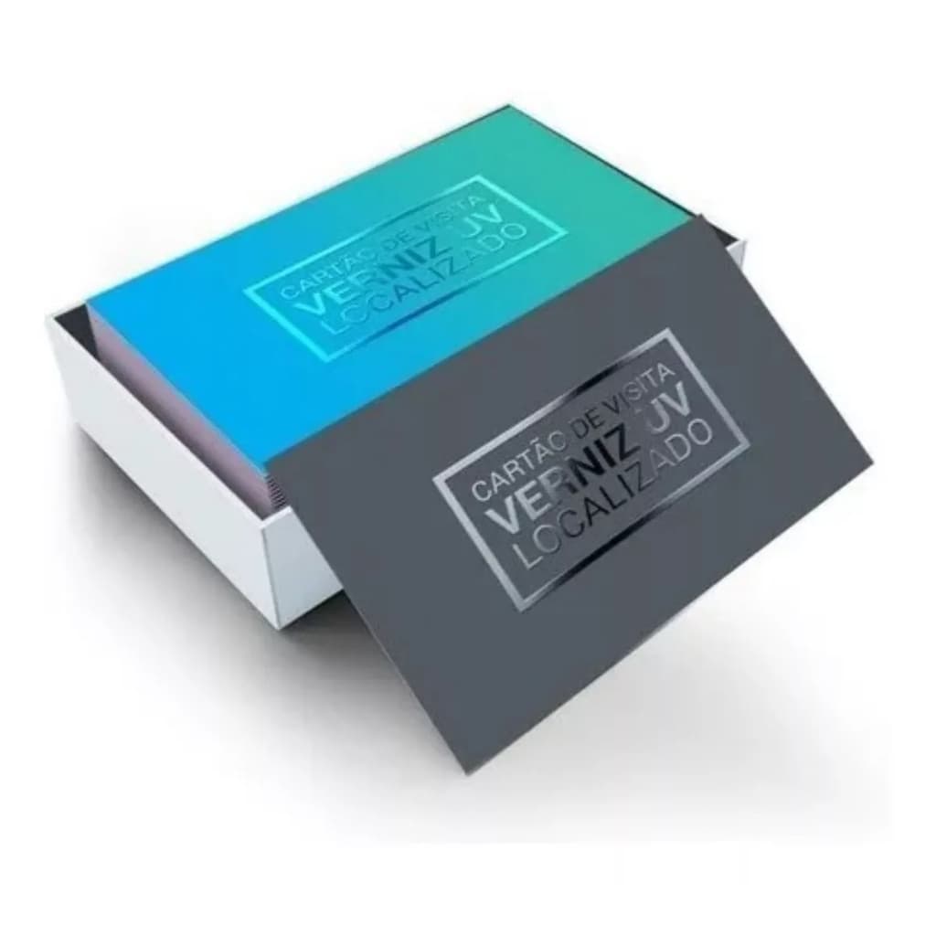 1.000 Cartões de Visita Personalizados Laminação Fosca Premium Verniz Localizado Frente Impressão Colorida Couchê 300G