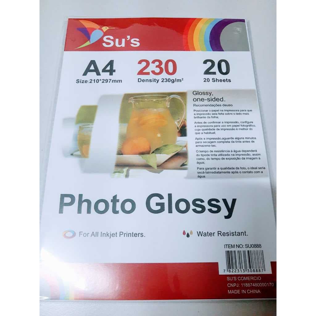 Papel Fotográfico Glossy Sus 230gr