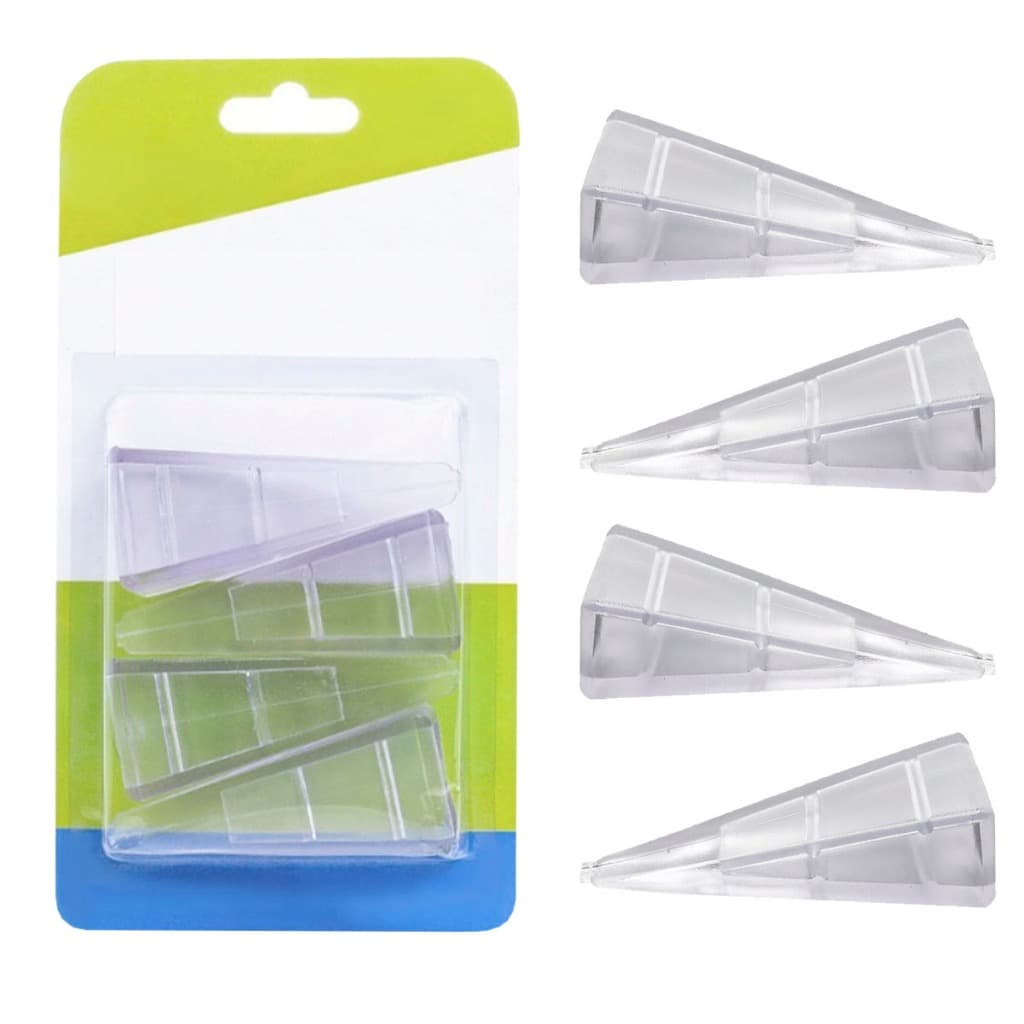 Kit 4 Trava Porta Peso Calço Prendedor Aparador Silicone Transparente Discreto