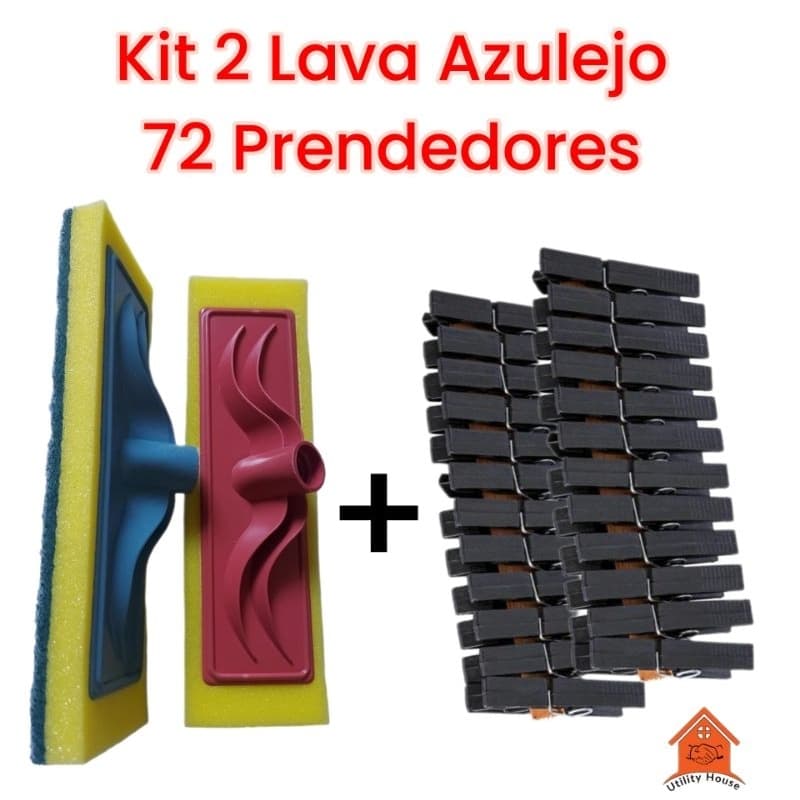 Kit 72 Prendedor de Plástico 2 Lava azulejo